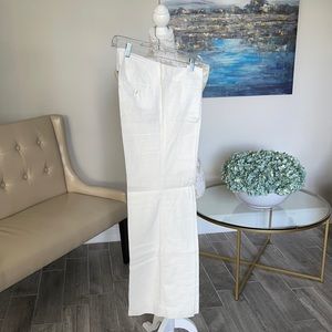 New York & Company Wide Leg in Creamy White Linen, Size 6. NWT